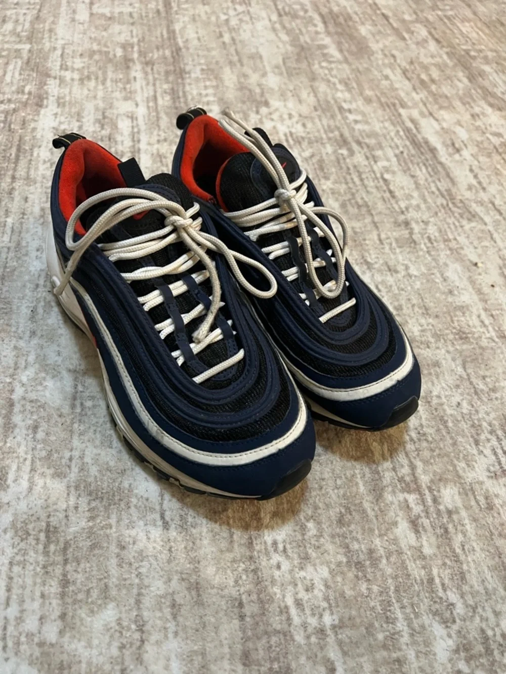 Nike Men’s Navy, White and Red Air Max 97 Sneakers
